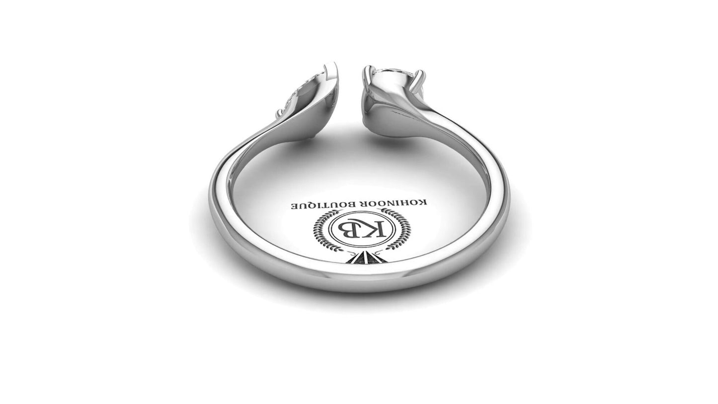 Cushion & Pear Cut Toi Et Moi  colorless moissanite two stone Engagement\wedding\promise\proposal ring, gift for her