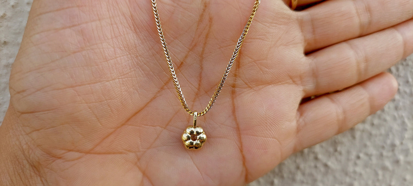 Round Moissanite Scallop Pendant, Vintage Edwardian Antique Pendant without chain, Wedding Pendant, Anniversary Gift