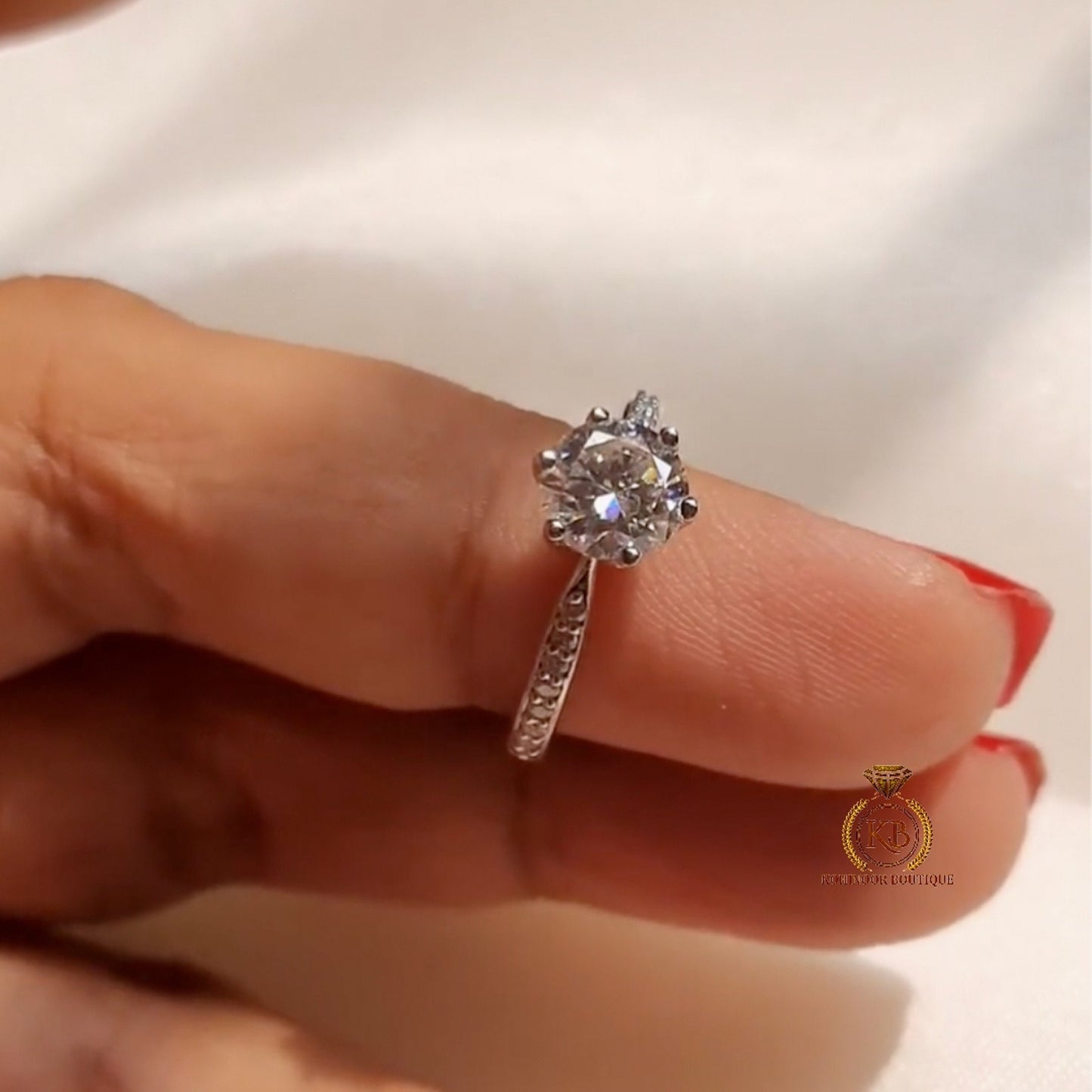 Round Cut classic Solitaire with side pave band Moissanite Engagement\Wedding\Mother Ring in 18k\14k\10k