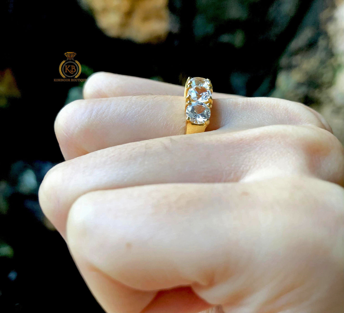 Vintage Round Cut 5 stone Moissanite wedding band, anniversary Band, wedding band, gift for wife, ring for her