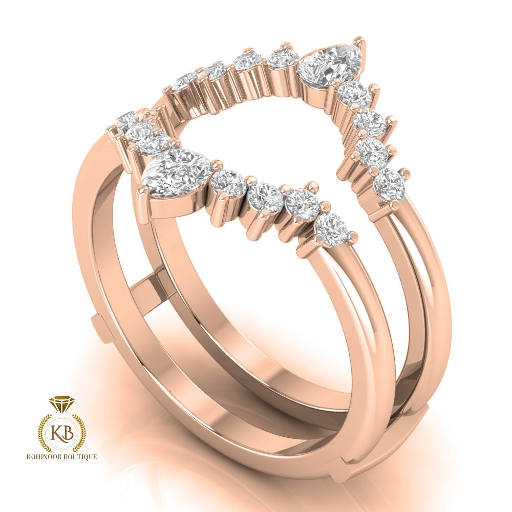Solitaire ring guard | Ring Enhancer, Moissanite diamond engagement Ring Wrap| Wedding band |Ring Jacket