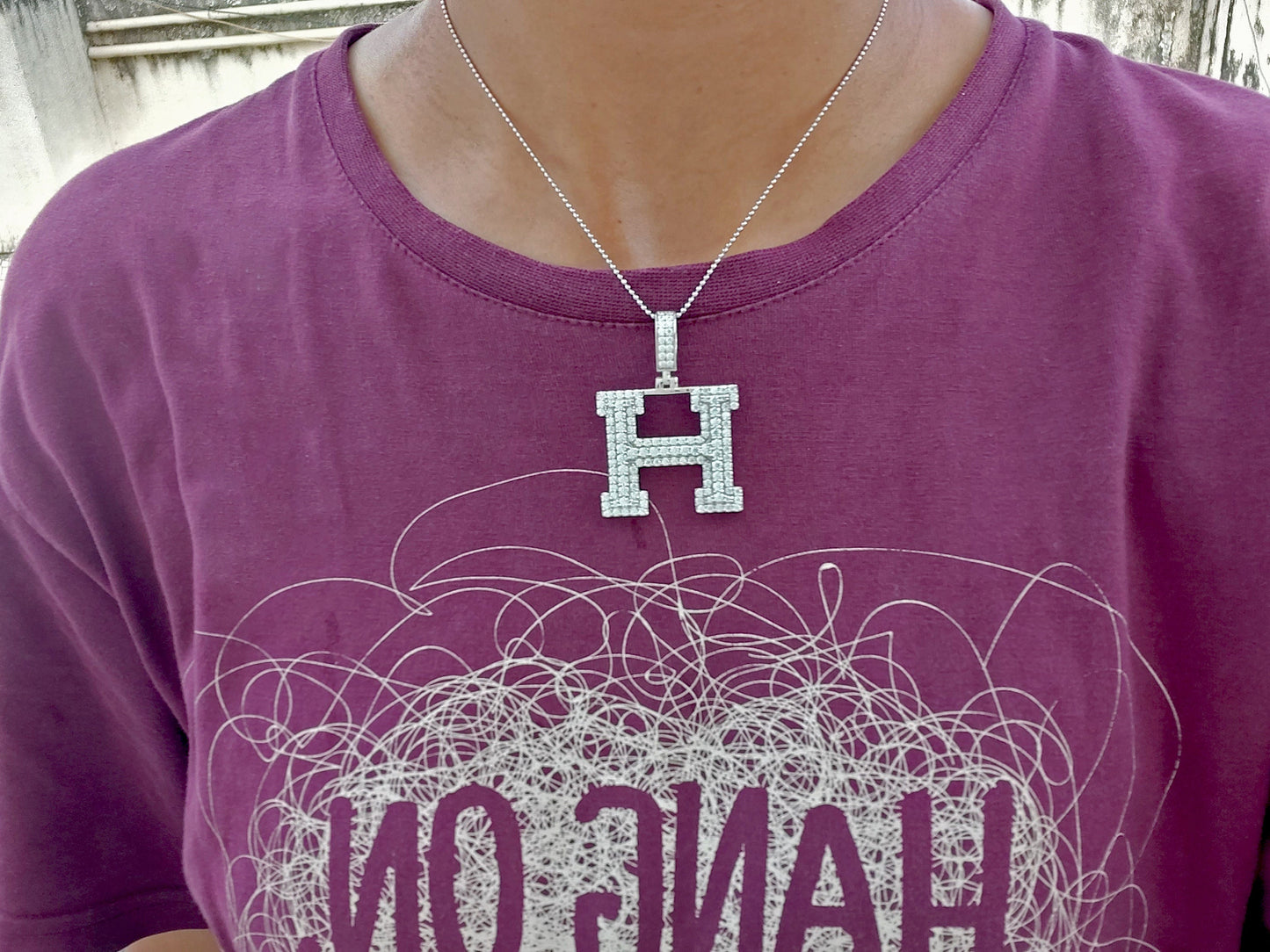 Hip Hop Pendant, Moissanite Alphabet Letter Pendant ,iced out Alphabet Initial Pendant in 10k\14k\10k Rose\White\Yellow Gold