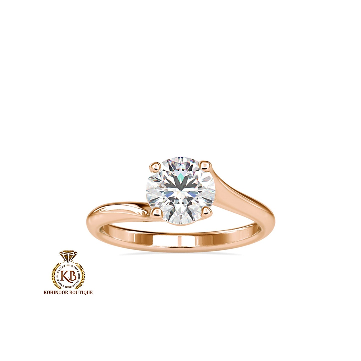 Round Cut Classic Solitaire with Unique Heart Basket Moissanite Engagement ring, ring for women, ring for her.