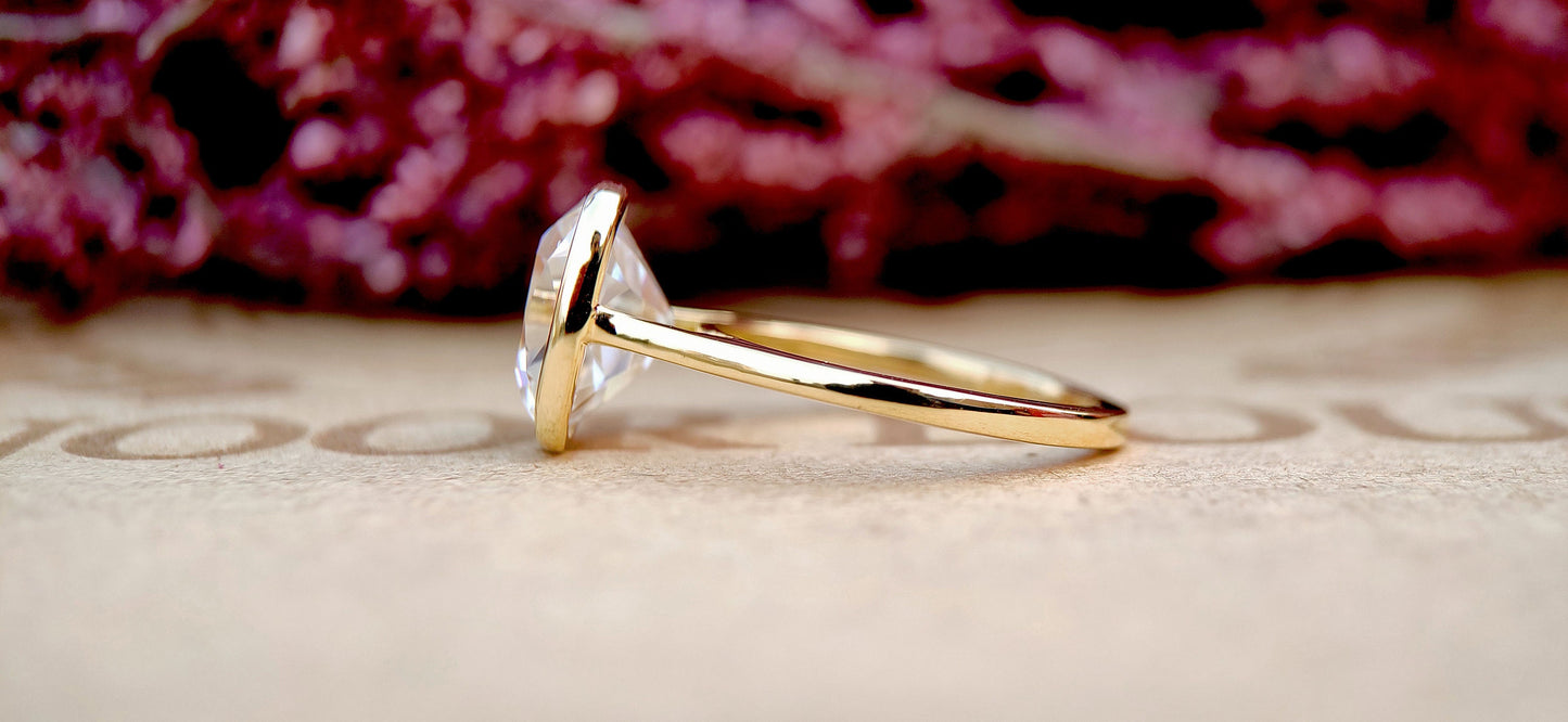 Old Mine Cut OMC Elongated Cushion Cut Moissanite invisible bezel Cathedral set Engagement Ring, Antique Bezel Set Ring, Proposal ring.