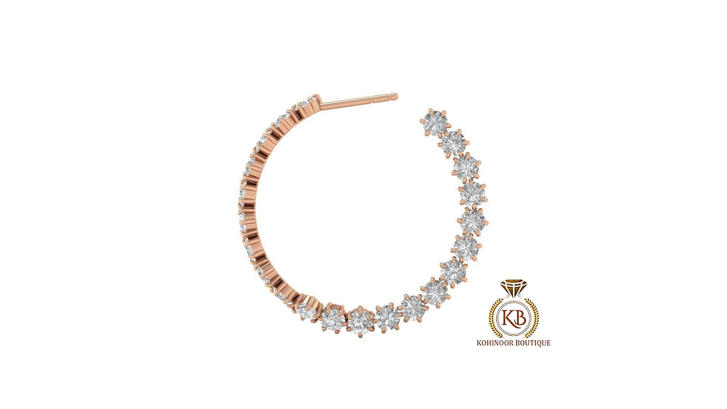 Round Twisted Eternity Moissanite hoops and huggies, This Hoops are lightweight, easy to wear, and a must-have for every jewelry collection
