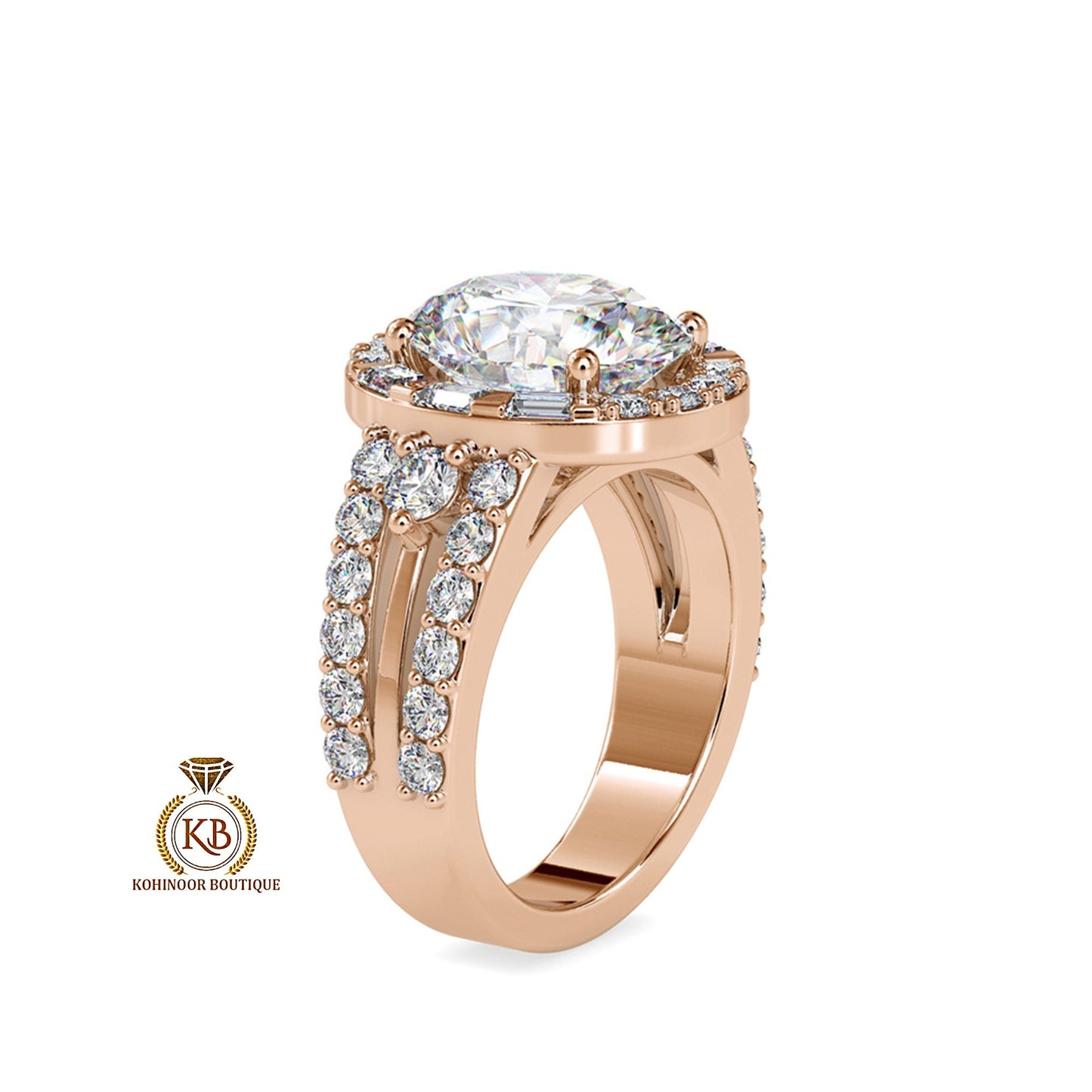 Oval halo with side pave Double Band  Moissanite Engagement\Wedding\Mother Ring in 18k\14k\10k