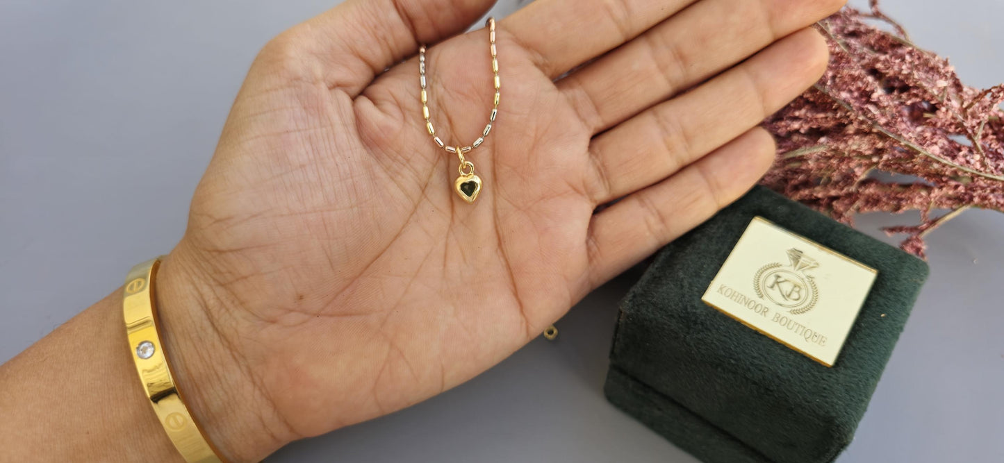 Heart Shaped Emerald button back Georgian cut down Pendant, Emerald pendant, statement pendant, blackened gold pendant.