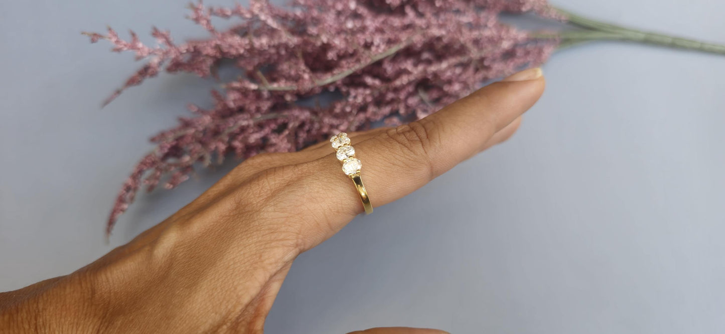 Oval 7 stone Moissanite Anniversary band, Anniversary gift for wife, Ring for her, Promise Ring