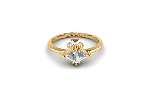 East West Set Lozenge Cut moissanite Solitaire Engagement Ring, Rings for women, ring for her, dainty proposal ring.