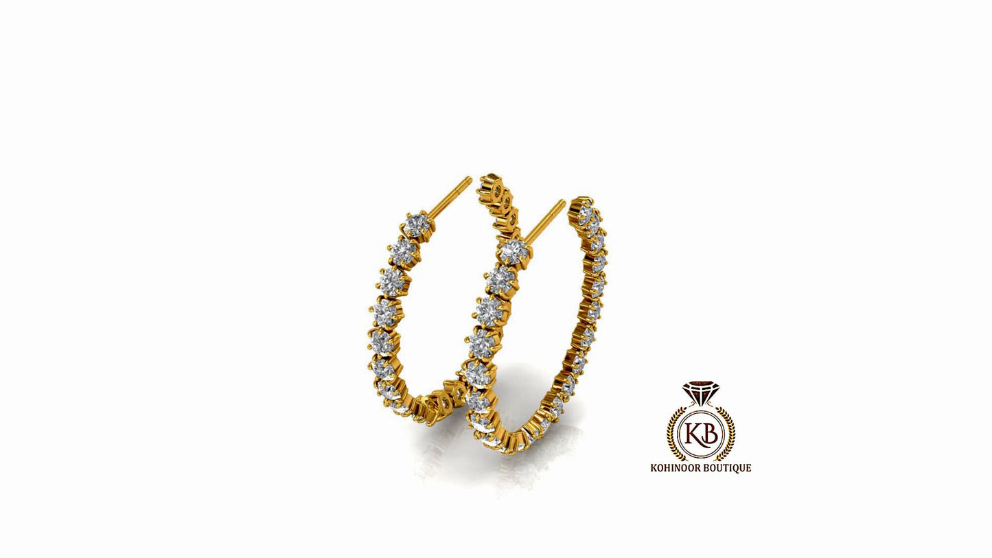 Round Twisted Eternity Moissanite hoops and huggies, This Hoops are lightweight, easy to wear, and a must-have for every jewelry collection