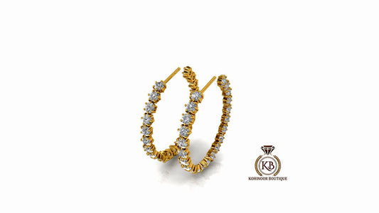 Round Twisted Eternity Moissanite hoops and huggies, This Hoops are lightweight, easy to wear, and a must-have for every jewelry collection