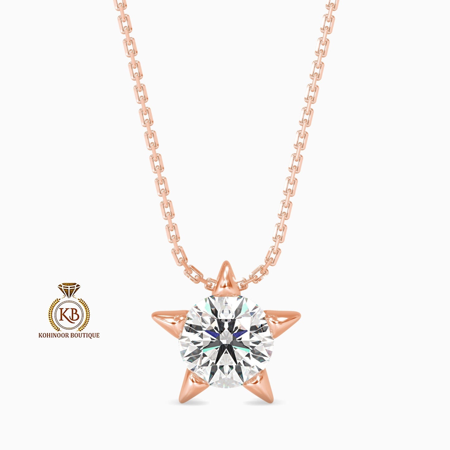 Solitaire Star Colorless Moissanite Pendant without chain, Wedding Pendant, Anniversary Gift, Gift for her, Pendant for women\girls