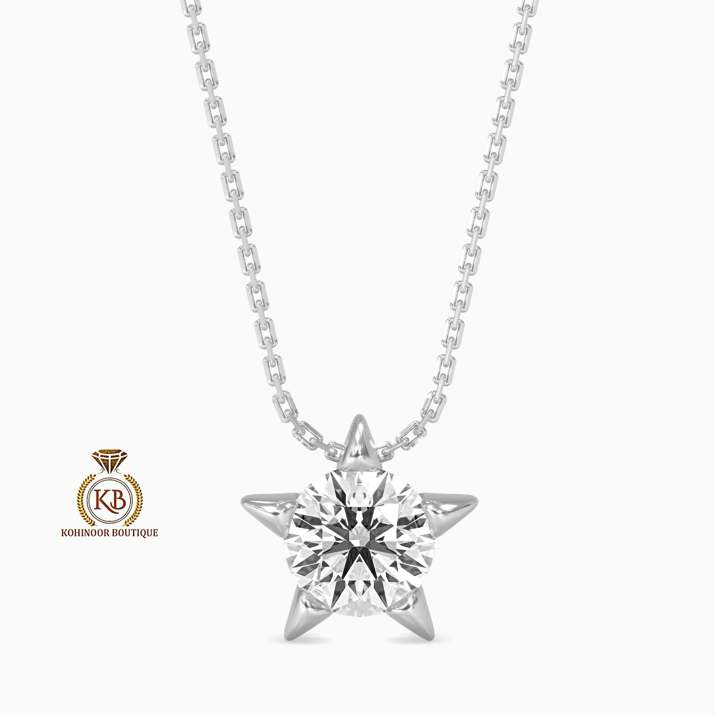 Solitaire Star Colorless Moissanite Pendant without chain, Wedding Pendant, Anniversary Gift, Gift for her, Pendant for women\girls