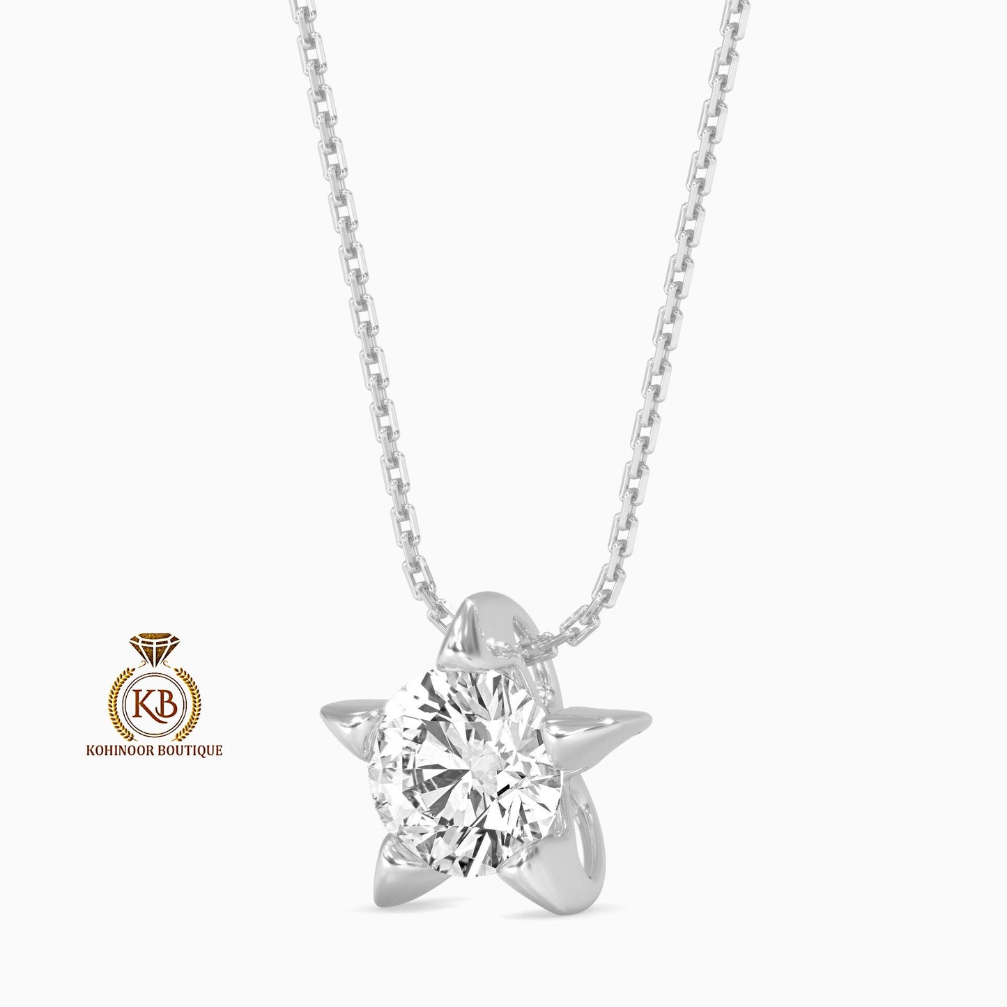 Solitaire Star Colorless Moissanite Pendant without chain, Wedding Pendant, Anniversary Gift, Gift for her, Pendant for women\girls