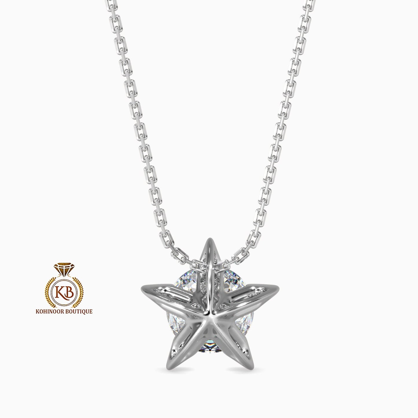 Solitaire Star Colorless Moissanite Pendant without chain, Wedding Pendant, Anniversary Gift, Gift for her, Pendant for women\girls