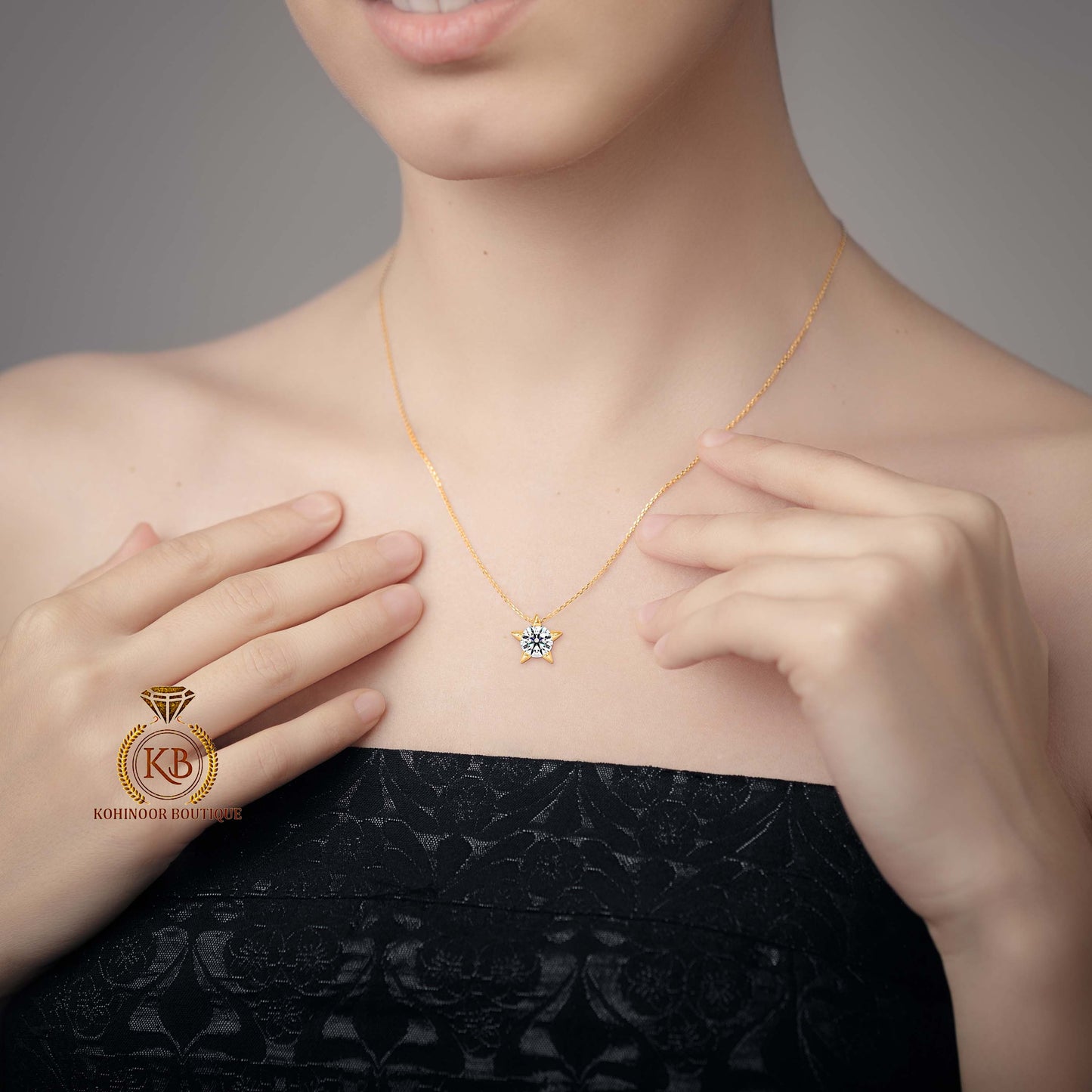 Solitaire Star Colorless Moissanite Pendant without chain, Wedding Pendant, Anniversary Gift, Gift for her, Pendant for women\girls