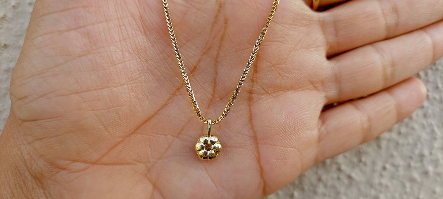Round Moissanite Scallop Pendant, Vintage Edwardian Antique Pendant without chain, Wedding Pendant, Anniversary Gift