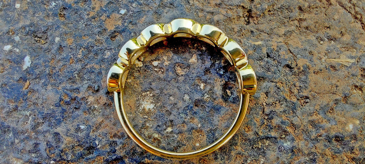 Half Moon Bezel Lace moissanite wedding band,Half eternity ring, Full eternity ring, stackable minimalist ring in White\Yellow\Rose Gold