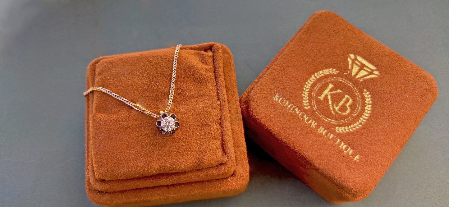 Round Moissanite Scallop Pendant, Vintage Edwardian Antique Pendant without chain, Wedding Pendant, Anniversary Gift