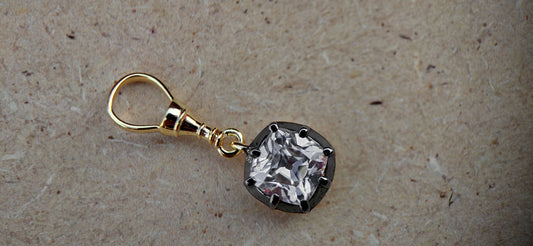 Old Mine Cut Cushion Cut Moissanite Pendant, Collet set Georgian cut down set Pendant without chain, Wedding Pendant