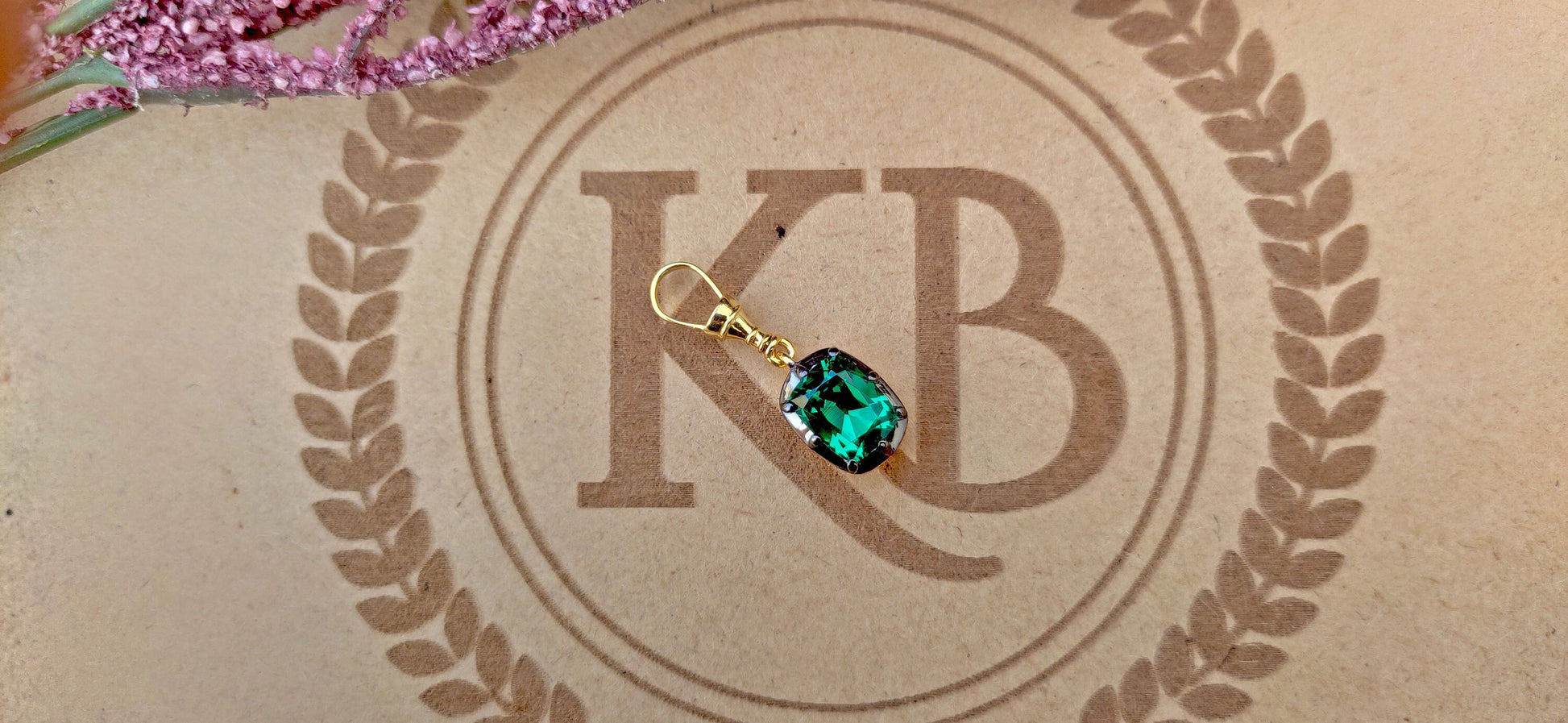 Cushion Cut Lab Emerald Pendant, Collet set Georgian cut down set Pendant without chain, Wedding Pendant, Anniversary Gift