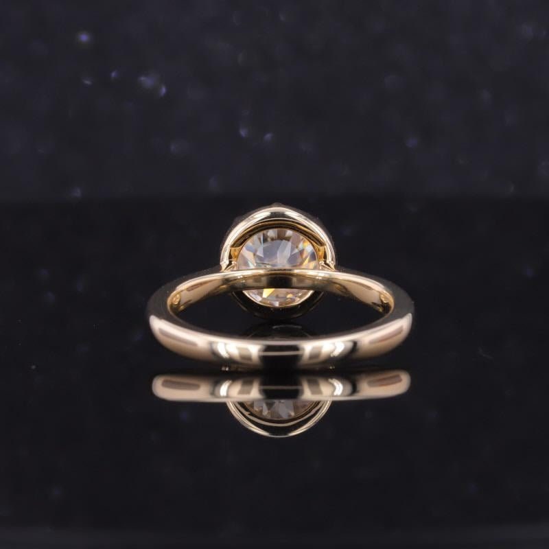 Old European Cut OEC Georgian cut down bezel set Moissanite Solitaire Engagement Ring, Ring for her, Gift for her, Promise proposal ring