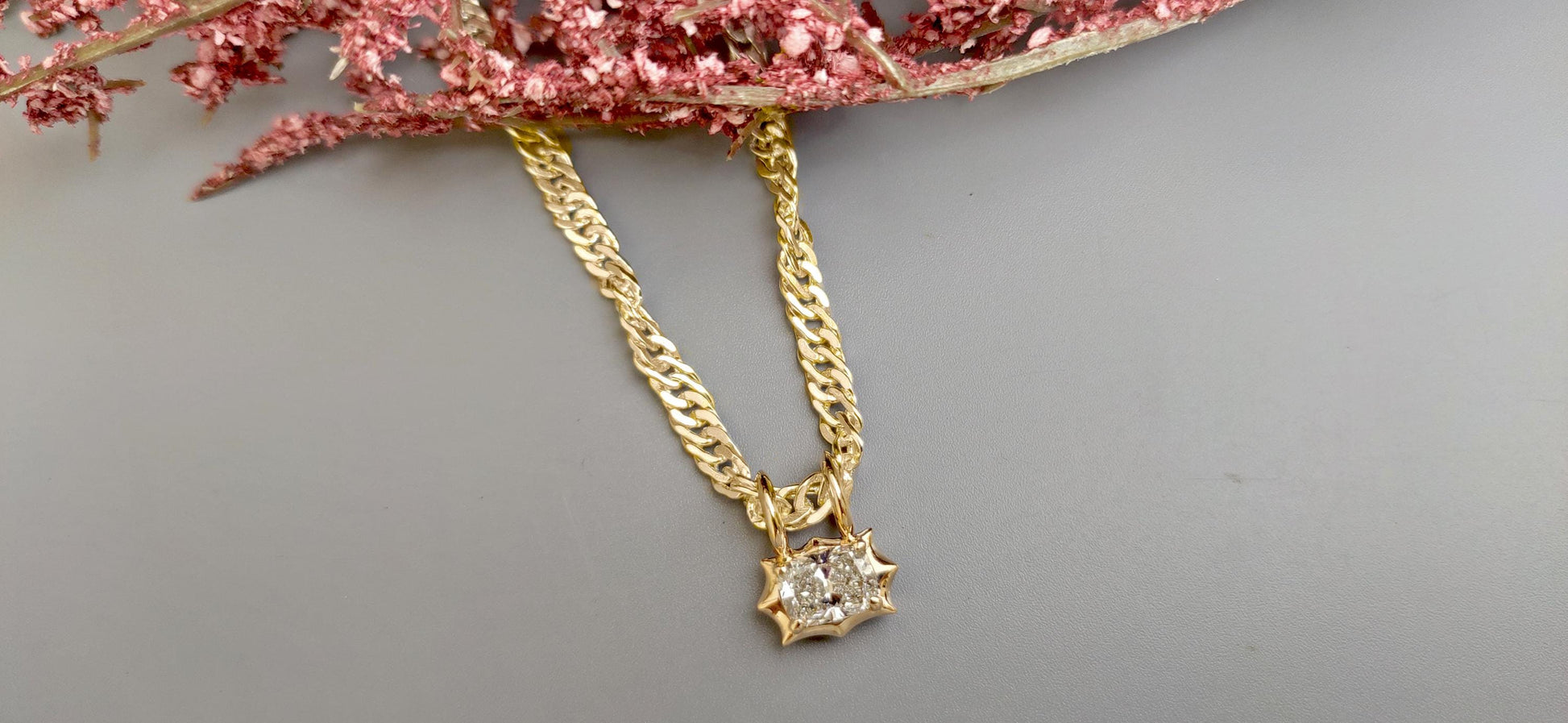 East west Set Elongated Cushion Cut Moissanite Pendant, Collet set Georgian cut down set button back pendant without chain, Wedding Pendant