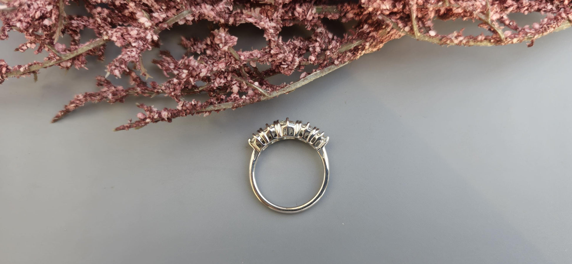 5 stone graduated OMC Old Mine Cut Cushion Moissanite ring, Anniversary Band, Anniversary gift for wife, ring for her, Right-hand ring