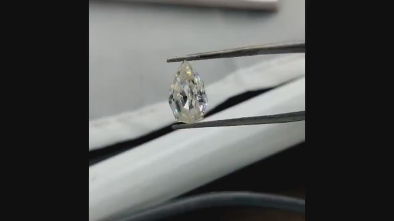 Step Cut Pear Moissanite Solitaire Engagement Ring, Unique moissanite stone, Ring for her, Gift for her, Wedding anniversary gift for wife