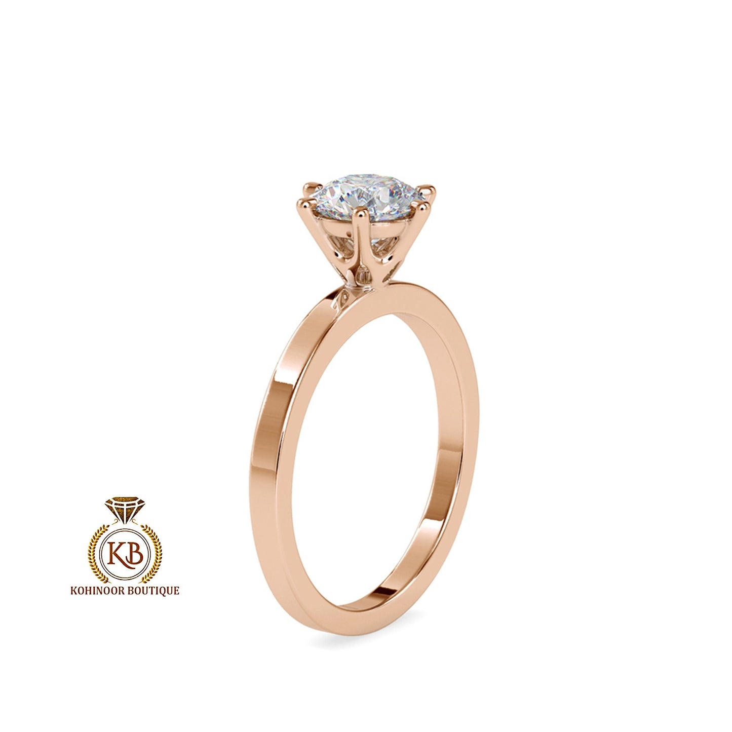 Round Moissanite Solitaire Engagement Ring , Ring for her, Wedding Anniversary Gift for Wife, Proposal Ring