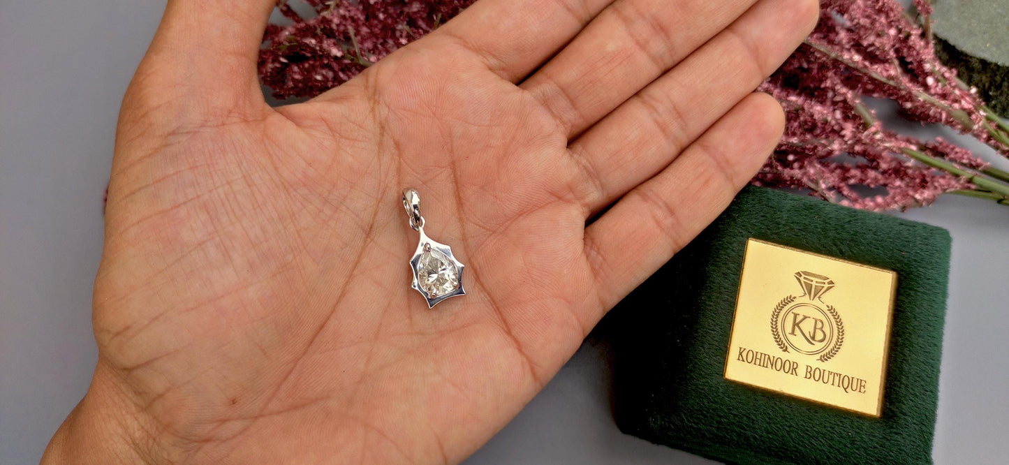 Pear cut Moissanite Pendant without chain, Pendant for women, Pendant for her, gift for mother,  classic solitaire stackable necklace