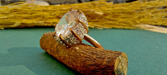 Oval Moissanite Solitaire Ring, Vintage Victorian Pave Iced out basket Engagement ring, wedding anniversary gift for wife, Gift for mom