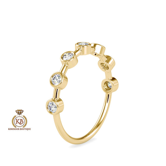 Moissanite Half\Full eternity band, Distance wedding band, stackable minimalist ring enhancer in 18k\14k\10k White\Yellow\Rose Gold