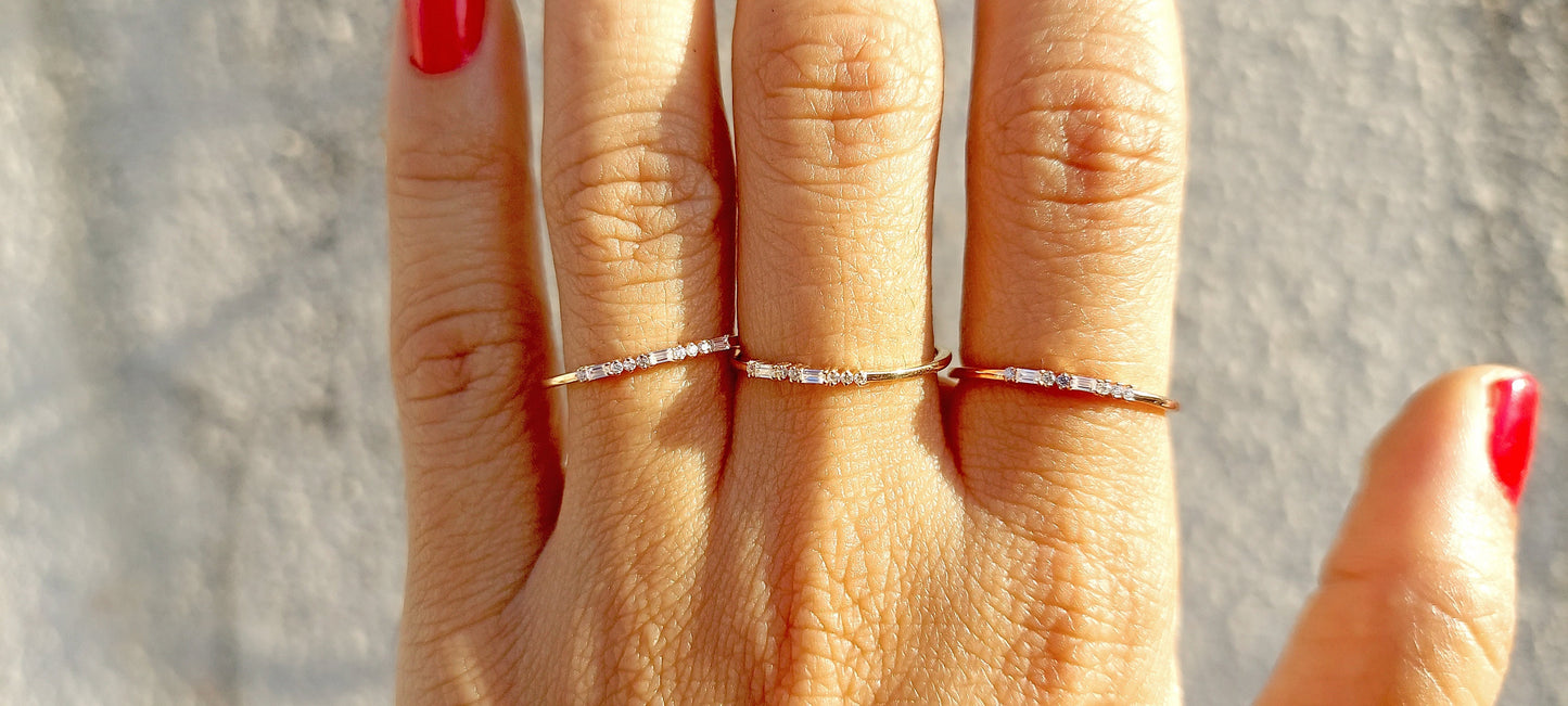 Morse code Moissanite ring,Name Initial, personalized gift, Children Name initial stack, Husband, Wife, Boyfriend, Girlfriend name initials.