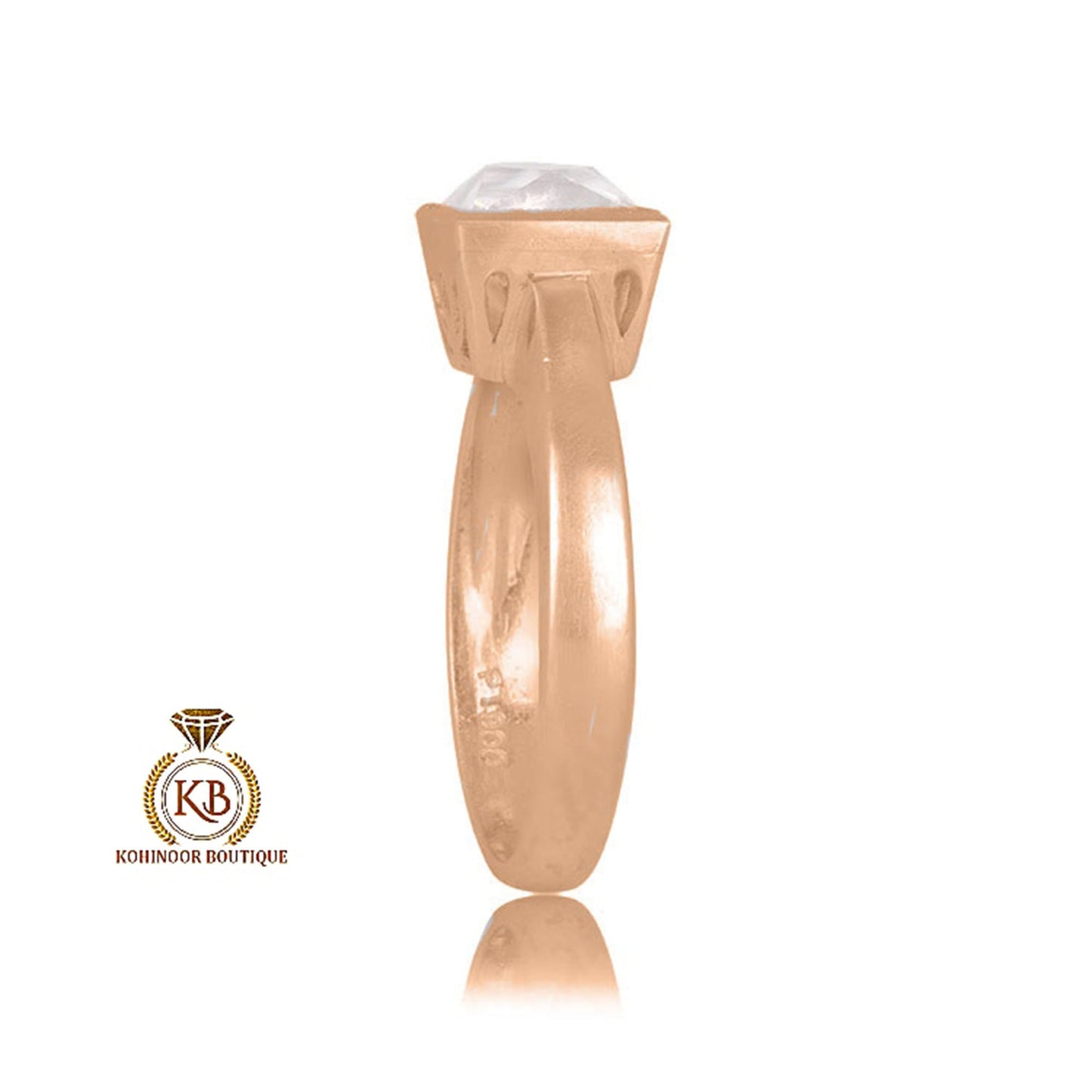 French cut Moissanite Bezel set Solitaire Engagement ring in 18k\14k\10k White\Yellow\Rose Gold