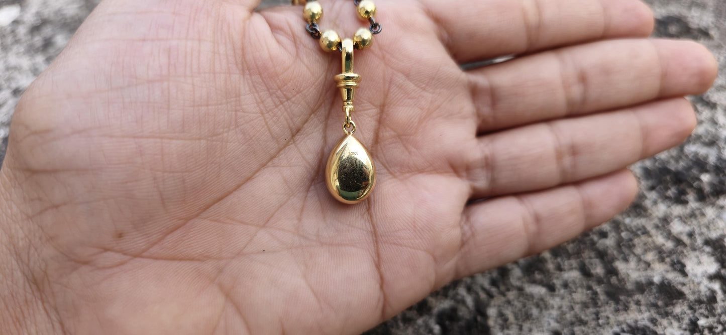 Pear Cut Moissanite Swivel Clasp Pendant, Collet set Georgian cut down set Pendant without chain, Wedding Pendant