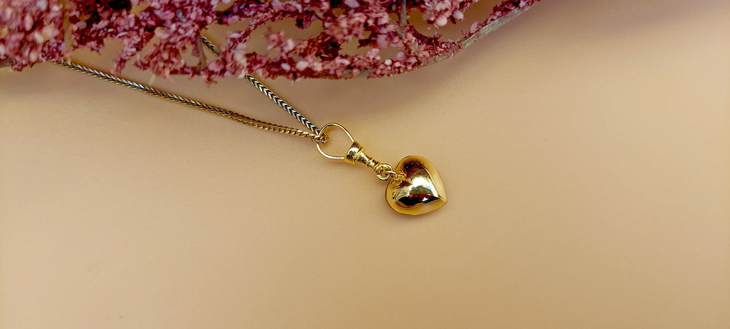 Heart Cut Moissanite Collet set Georgian cut down set Blackened gold Swivel Clasp Pendant,without chain,available in 5mm, 6mm, 7mm, 8mm, 9mm