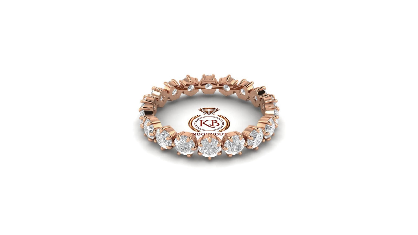 Round Colorless Moissanite Full Eternity band, Anniversary gift, Wedding Band in 18k\14k\10k White\Yellow\Rose Gold