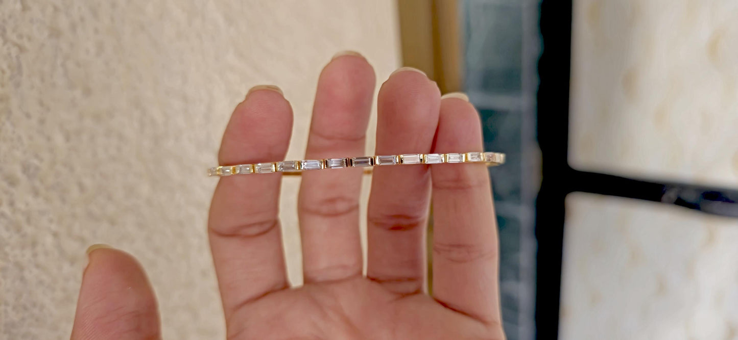 Flexible Moisanite Tennis Bracelet bangle, Bracelet for women, Bracelet for her\girls, Anniversary\Birthday\Christmas gift