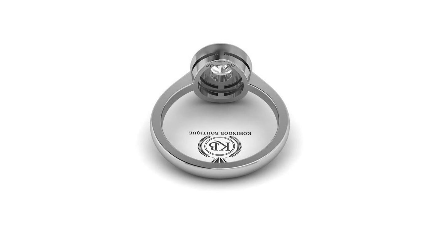 Old mine cut Round Bezel Set Moissanite Classic Solitaire Engagement Ring, Promise Ring, Proposal Ring, Ring for her,Art deco ring for women