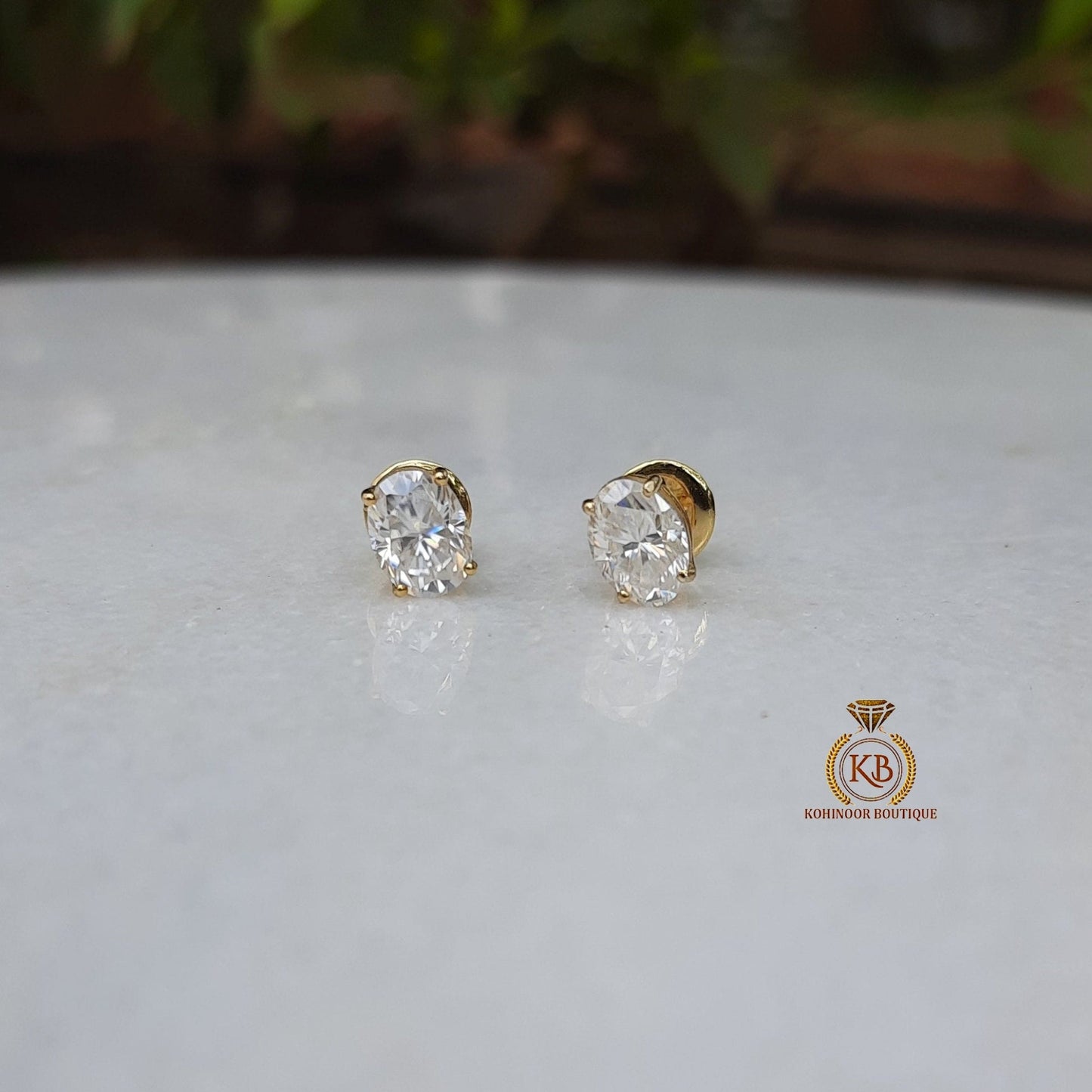 Oval Cut Solitaire Moissanite Stud Earrings,Moissanite Wedding Earrings,Push Back Earrings,Anniversary Mother's Day Gift