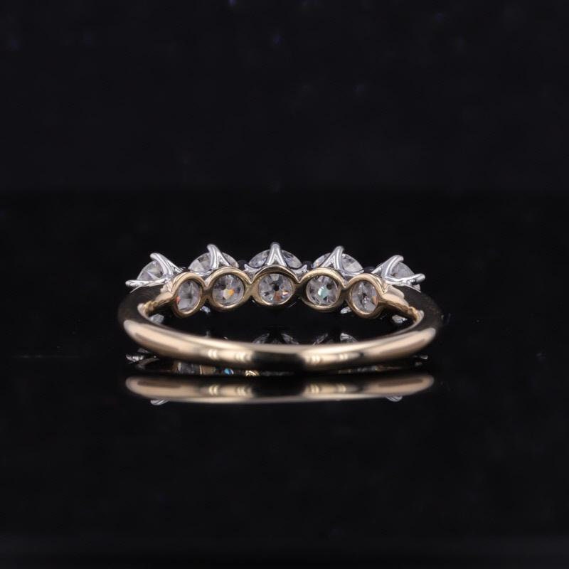 OEC Old European Cut 5 stone Moissanite wedding band, Anniversary Band, Anniversary gift, gift for wife, ring for her