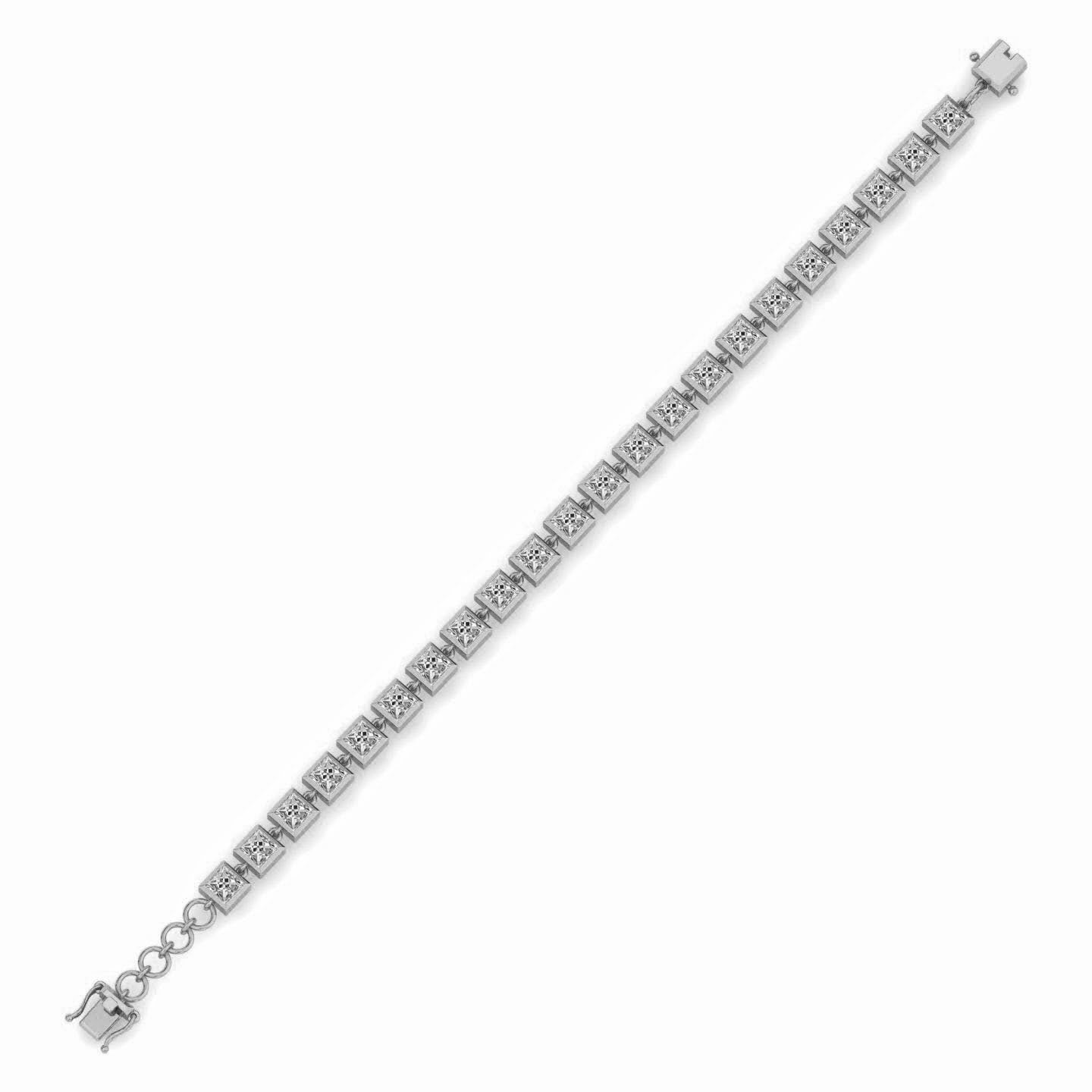 French Cut Moissanite Tennis Bracelet, Antique Cut Bracelet for women, Bracelet for girls, Bracelet for her, Anniversary gift