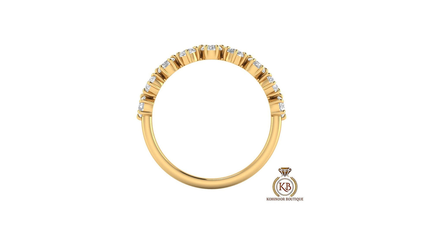 Round 9 stone Colorless Moissanite band, Anniversary gift, Wedding Band in 18k\14k\10k White\Yellow\Rose Gold