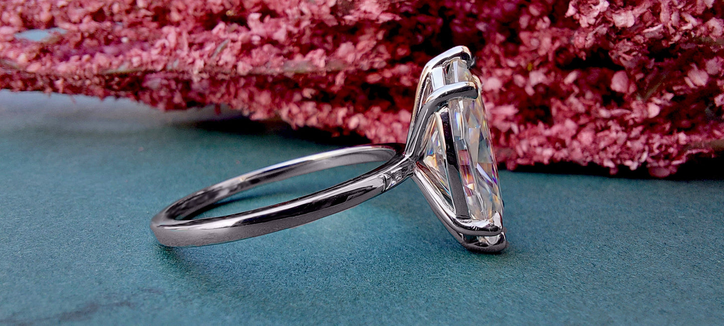 Marquise Cut Moissanite Classic Solitaire Engagement Ring, Promise ring, Proposal ring, Ring for her, gift for her