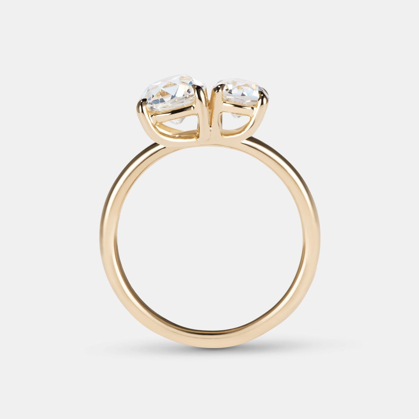 OMC Old mine cushion cut Toi Et Moi Moissanite Two stone Engagement Ring, Old Mine cut right-hand ring, gift for her, Gift for wife