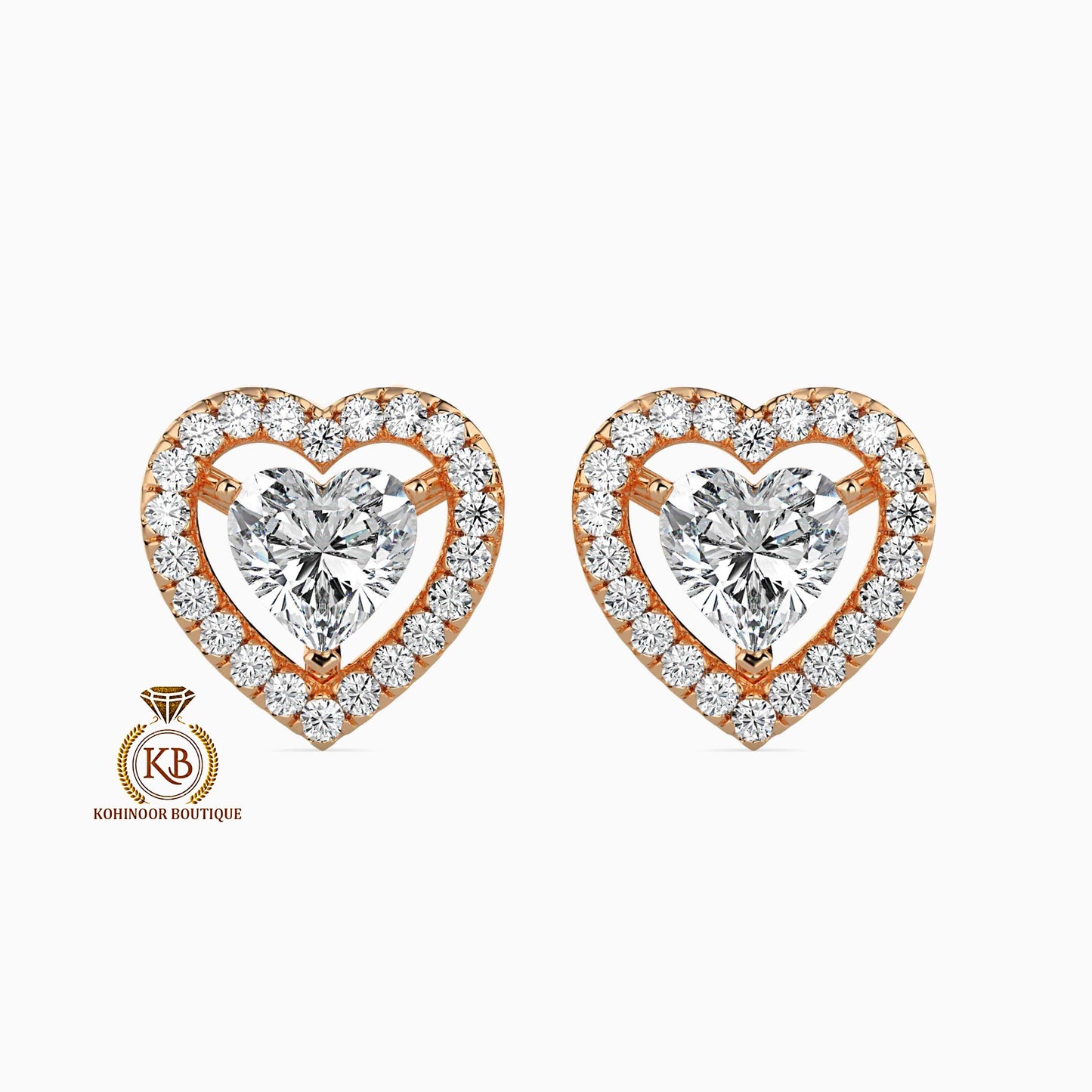 Heart shaped Moissanite Earrings, Halo Moissanite Stud, Best gift for Wife\ Sister\Daughter\Mother\Bridesmaid\women\Baby shower