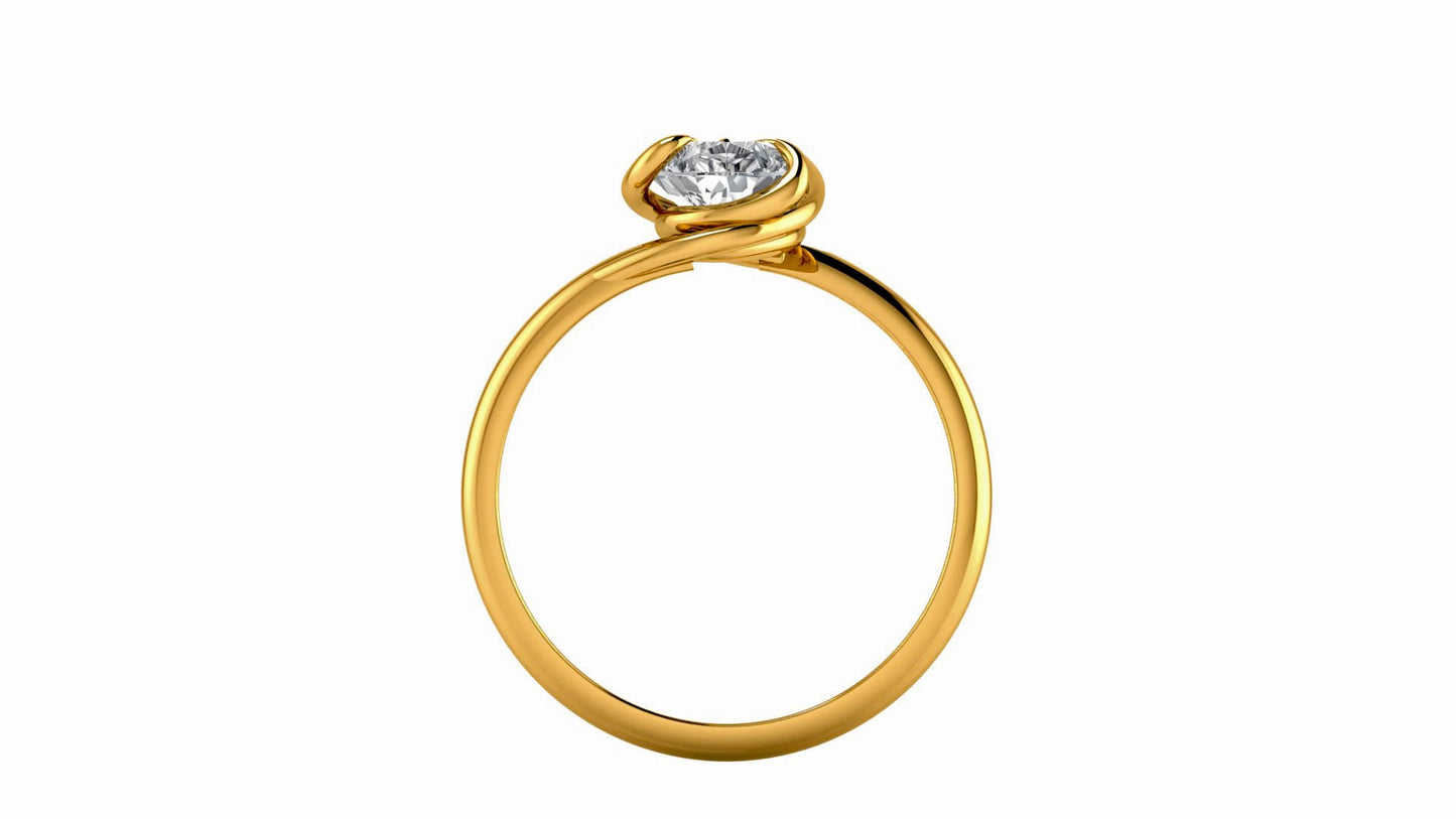 Pear Cut Moissanite Solitaire Engagement Ring, Twisted basket setting, unique set ring, ring for women, ring for her