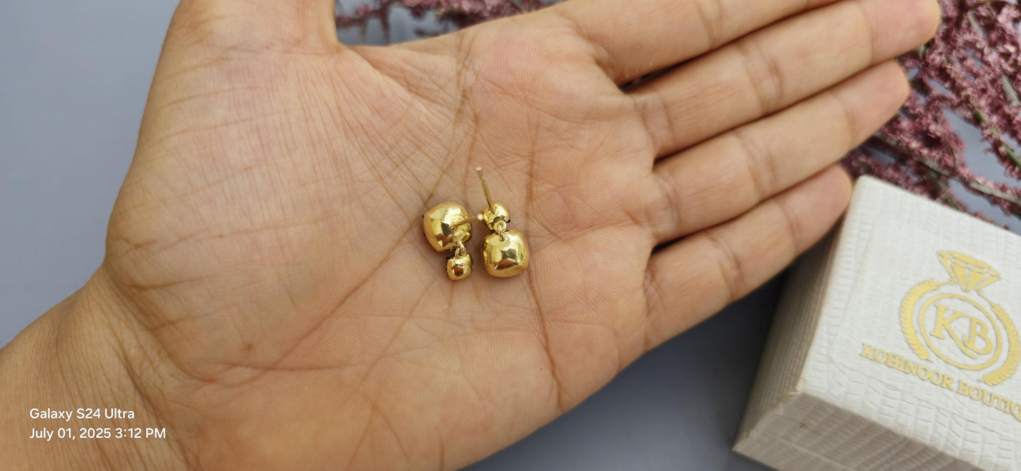 Georgian cut down button back set cushion Moissanite and lab grown Emerald Cushion earrings, Asymmetrical earrings