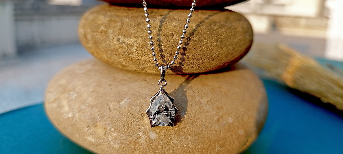 Pear Solitaire Moissanite Pendant Set without chain, Pendant for women, gift for mother